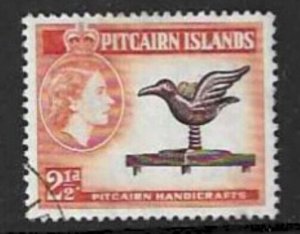 PITCAIRN ISLANDS SG21 1957 2½d DEEP BROWN & RED ORANGE FINE USED