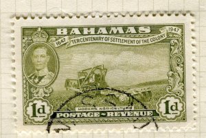 BAHAMAS; 1938 early GVI pictorial issue fine used 1d. value