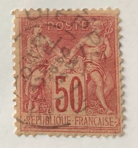 France 1890 Scott 101 used - 50c,  Peace and Commerce