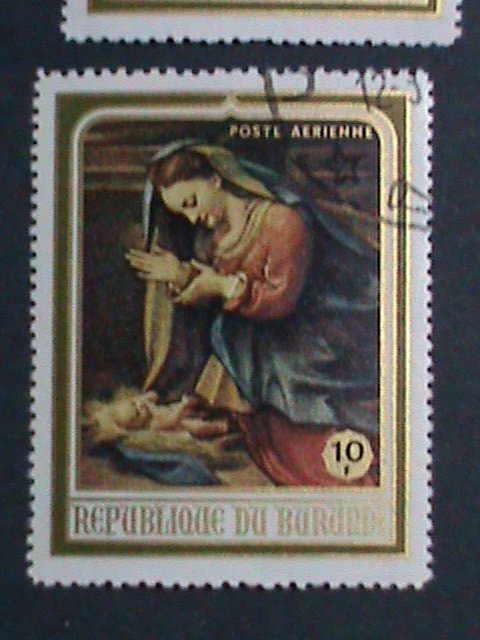 ​BURUNDI STAMP 1968- WORLD FAMOUS PAINTING-VIRGIN & THE CHILD CTO SET EST, $3