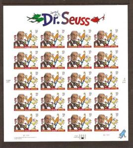 #3835 Dr. Suess Full Sheet Mint NH