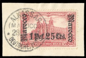 German Colonies, German Offices in Morocco #29 Cat$35, 1905 1p25c on 1m carmi...