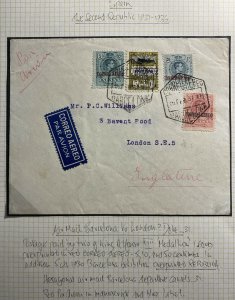 1931 Barcelona Spain Early Airmail cover to London England Sc#C4