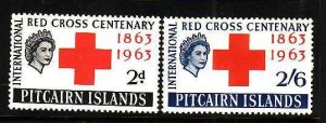 Pitcairn Is.-Sc#36-7- id9- unused hinge remnant set-Omnibus-Red Cross-1963-