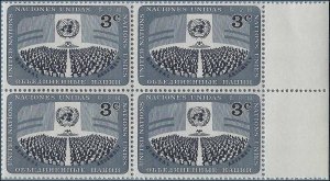 UN New York #45  Block of 4 1956 Mint NH