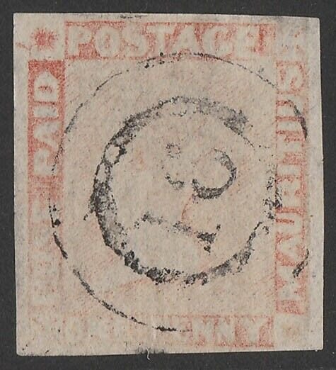 MAURITIUS 1848 QV Post Paid 1d red-brown latest impression cat £800. Certificate