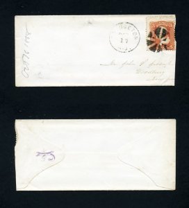 # 94 on cover from Bridgeton, NJ to Woodbury, NY - 10-17-1868