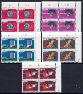 Switzerland #11O1-5* NH Blocks  CV $21.60
