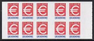 France 1999 Euro Self-Adhesive Pane VF (2691ab)