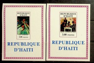 HAITI Sc 647-8 NH SOUVENIR SHEETS OF 1971 - ART