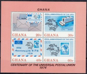 1974 Ghana 552-55/B55 100 years of UPU