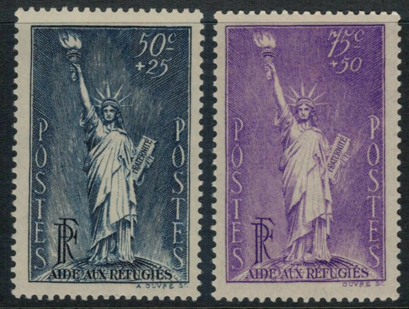 France #B44-5* CV $13.50 Statue of Liberty postage stamps