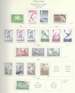 Finland 1930-54 semi postal issued on pages used & MH, see desc. 2018 CV $195.75