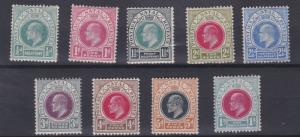 NATAL  1902 - 03   S G 127 - 136     VARIOUS VALUES TO 1/-     MH  2 1/2D NO GUM