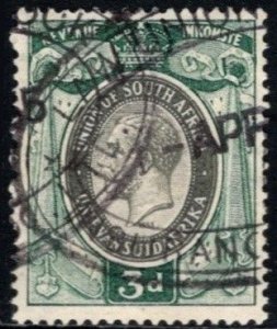 1931 South Africa Revenue King George V 3 Pence General Tax Duty Stamp Used