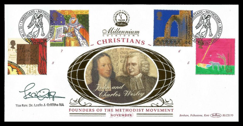 FDC 1999 Christians Tale The Methodist Movement Signed Wesley's Chapel Minister