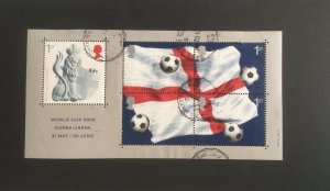 MS 2292 Football World Cup Korea/Japan GB used minisheet. 2002