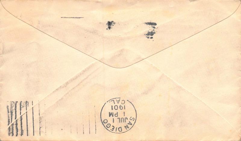 U.S., 2c Washington Used on War Department, California, 1901 Penalty Cover