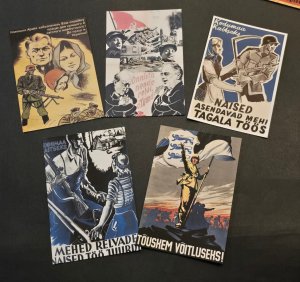 GERMAN ESTONIA ELITE LEGION PROPAGANDA MILITARY Postcard lot x 5 WW2 WWII
