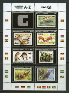 NIGER 2019 WORLD WILDLIFE FUND WWF G COUNTRIES STAMP ON STAMP  SHEET I  MINT NH