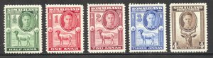 Somaliland Protectorate Scott 96-100 Unused HOG - 1942 Sheep/Kudu - SCV $4.20