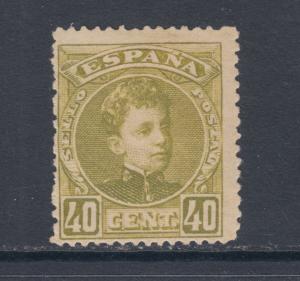 Spain Sc 281 MLH. 1901 40c olive bister King Alfonso II, F-VF & Scarce