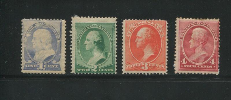 1887 US Stamps #212-215 Mint Hinged Average Original Gum Regular Issue 