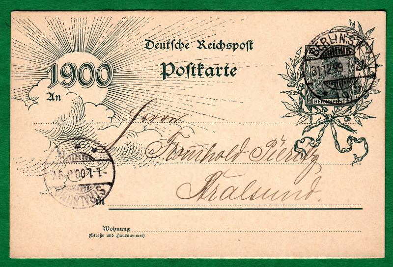 German: 12/31/99 P.card to celebrate 1900   /  JV-101