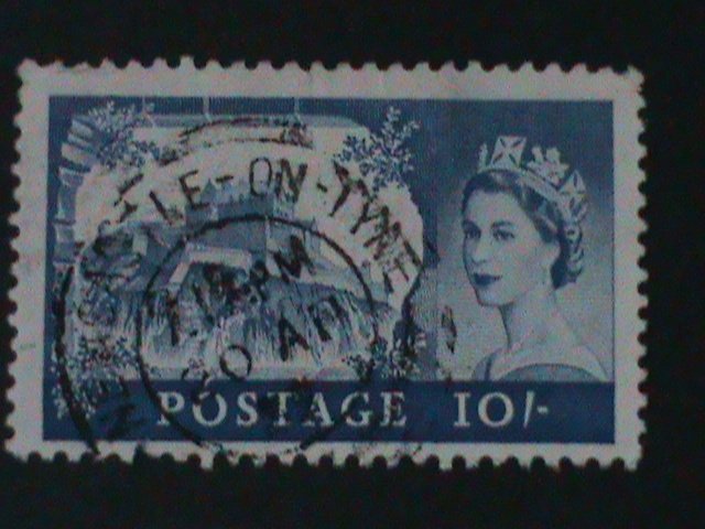 ​GREAT BRITAIN-1955-SC#311QUEEN ELIZABETH II FANCY CANCEL-VF-69 YEARS OLD