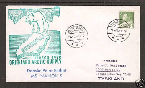 Greenland Sc 55 on 1970 Arctic Supply Polar cover