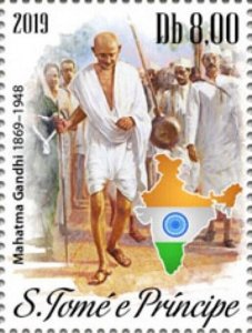 St Thomas - 2019 Indian Leader Mahatma Gandhi - Stamp - ST190615a