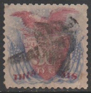 U.S.  Scott #121 Eagle & Shield Stamp - Used Single