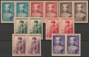 Vietnam 1954 Sc 20-26 complete set pairs MNH brown gum