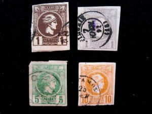 GREECE - SCOTT# 64,66,67,72 - USED - CAT VAL $13.15