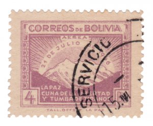 BOLIVIA YEAR 1947. STAMP . SCOTT # C117. USED. # 7