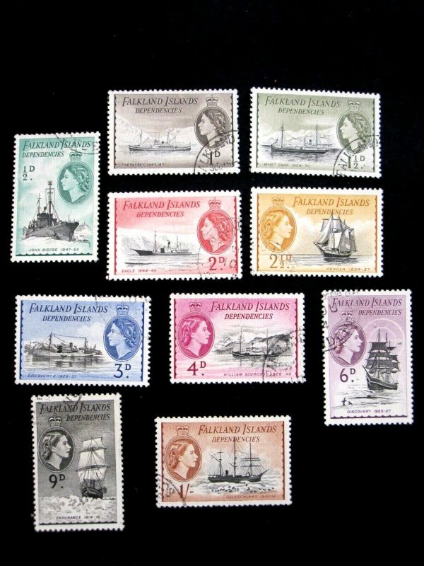 FALKLAND ISLANDS - SCOTT# 1L19-1L28- SS - USED - CAT VAL $15.95