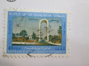 Iraq #O336  used   2018 SCV = $0.40