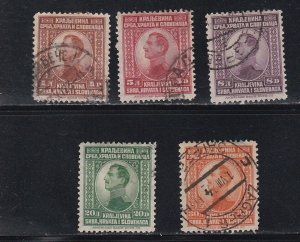 Yugoslavia # 22-26, King  Alexander, Used, 1/2 Cat
