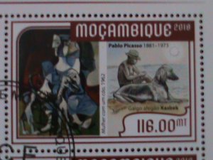 ​MOZAMBIQUE-2018-PROMOTE-PABLO PICASSO & PAINTINGS-CTO VF -EST.$14-LAST ONE  CTO