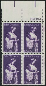 United States #1832 Plate Block MNH - Writer Edith Wharton (1980)