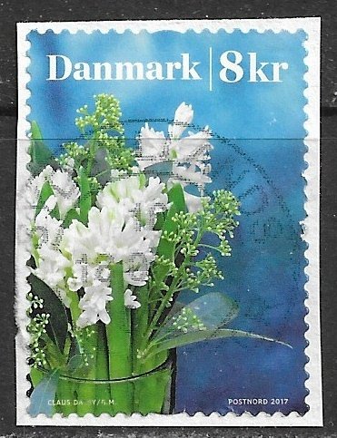 Denmark ~ Scott # 1785 ~ Used on paper ~ Flowers