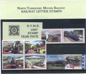 GB North Yorkshire Railway Letter stamps Pack 1997 