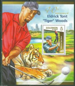 SOLOMON ISLANDS 2015 40th BIRTH ANNIVERSARY OF TIGER WOODS  S/S  MINT NH