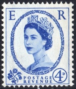 Great Britain #359a 4d Queen Elizabeth II: Graphite Lines Single (1959) MNH