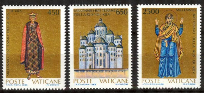 Vatican 1988 Millennium of the Baptism of the Rus' of Kiev Mi.946/8 MNH