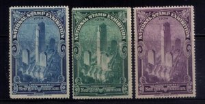 US 1934 National Stamp Exhibition NY MNH Cinderella Poster Stamps 3 Total F-VF