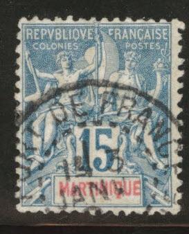 Martinique Scott 40 used 1892 stamp CV$7.50