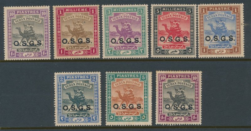 Sudan 1903-12 SG O4-O11 Official  Wmk 3 & 4 Mint Hinged Set of 8 (O8-O9 are MNH)