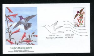 US 2644 Costa's Hummingbird UA Fleetwood cachet FDC