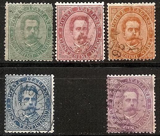 ITALY   45-50 USED 1879 King Humbert Defins.CV $32.65